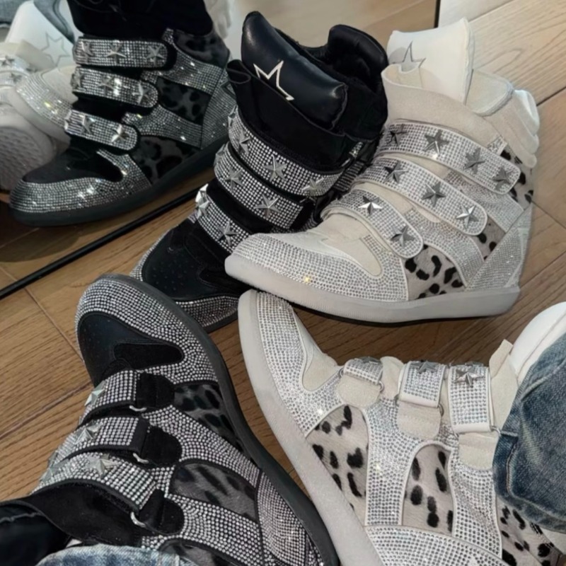 Ethnic Modern Fashion - Yüksek Bilekli, Gizli Dolgu Tabanlı, Taşlarla