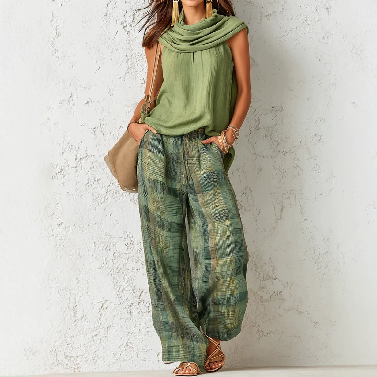 Ethnic Fashion Design - 2026 Yeni Kadın Modası Boho Yeşil